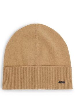 BOSS Beanie Lari_hat mit Aufschlag in Rippoptik