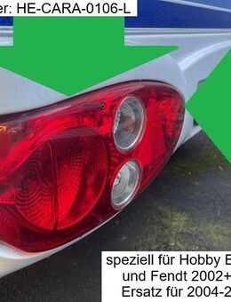 Hella Caraluna Rückleuchte / Rücklicht, Fahrtrichtung LINKS, gebr., mit Nebelschlussleuchte (Hecklicht/Heckleuchte/Lampe/Leuchte/Rücklicht/Rückleuchte) speziell für Hobby BJ 2001-2006 und Fendt 2002 2003 (Ersatz 04-06 silb) EAN 6090314716784 6501320001 - Schotten Zentrum