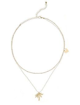 LASCANA Kette mit Anhänger, mit Palmen Anhängern, mehrreihiges Kettenset, Halskette, Halsschmuck