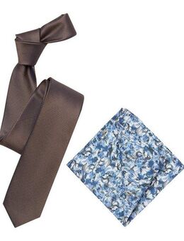VENTI Krawatte VENTI Set aus Krawatte und Einstecktuch gemustert