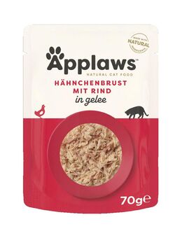Sparpaket Applaws Pouch in Jelly 32 x 70 g - Huhn mit Rind