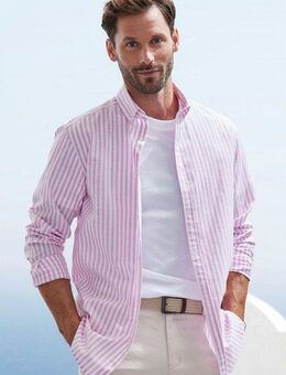 John Devin Langarmhemd Regular Fit Streifenhemd mit Button-down-Kragen, aus reiner Baumwolle