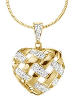 Firetti Herzanhänger Schmuck Geschenk Gold 333 zweifarbig, mit Diamanten
