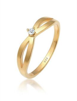 Elli DIAMONDS Verlobungsring Verlobung Vintage Diamant (0.03 ct) 585 Gelbgold