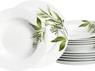 Ritzenhoff & Breker Tafelservice Evora (12-tlg), 6 Personen, Porzellan, Geschirr-Set mit Botanik-Motiv