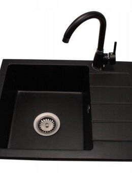 Granitspüle Mischbatterie Siphon Farbwahl Schwarz /Bronzemetall XXL Set - Wuppertal