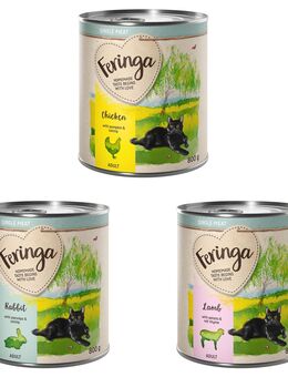 Feringa Single Meat Menü 12 x 800 g - Mixpaket 1 (Huhn, Kaninchen, Lamm)