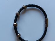 Police Armband Damen/Herren Leder-Edelstahl - Kolkwitz