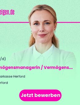 Vermögensmanagerin / Vermögensmanager Private Banking (m/w/d) - Herford (Hansestadt)
