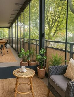 Charmante sanierte 3-Zimmer-Wohnung / Möbliert / 2x Terrassen + Wintergarten - Düsseldorf