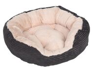 Sparpaket: Kuschelbett Cozy Cord + Fleecedecke Pawty - Größe L + Decke