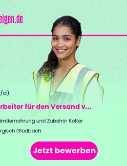 Mitarbeiter (m/w/d) für den Versand von Trockenkauartikel für Hunde - Bergisch Gladbach