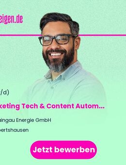 Marketing Tech & Content Automation Experte (w/m/d) mit Fokus auf KI-Tools & MarTech-Systeme - Obertshausen