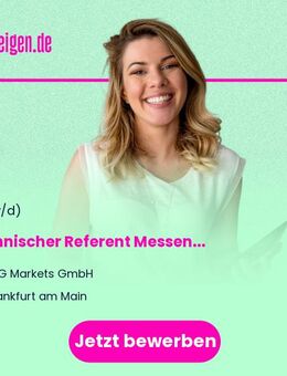 Technischer Referent Messen (m/w/d) - Frankfurt (Main)