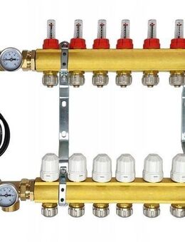 Heizkreisverteiler Messingverteiler für 7-Kreis Fußbodenheizung mit Esbe-Mischventil und Wilo Pumpengruppe Set - Wuppertal