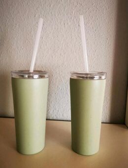 2 Alubecher mit Schraubverschluss und Trinkhalm - Salach