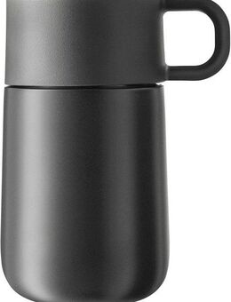 WMF Thermobecher Impulse Travel Mug, Cromargan® Edelstahl Rostfrei 18/10, doppelwandiger Edelstahl, geringe Höhe, 360°-Trinköffnung