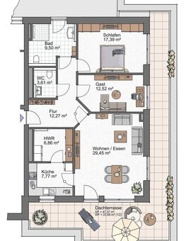 *reserviert* Hier fühl ich mich wohl: Drei Zimmer Penthousewohnung mit großer Dachterrasse in Schwanewede *HEIDEGÄRTEN 38*_W16 - Schwanewede