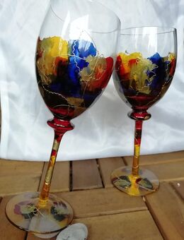 Handbemalte Gläser, Rarität, Wein, Geschenk, Kunst - Essen
