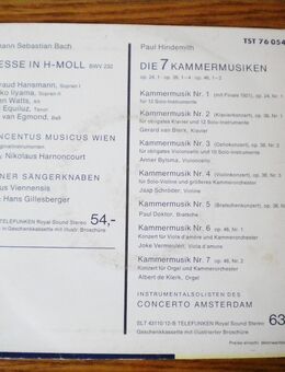 J.S.Bach-Aus der Messe in h-moll,BWV232,Helen Watts u.a.-Paul Hindemith-Kammermusik Nr. 1,7und 4-Vinyl-SL - Linnich