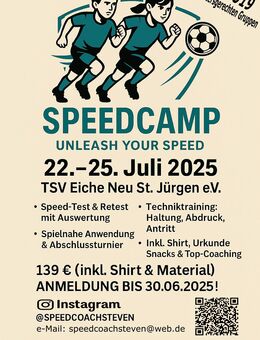 Speedcamp 2025 - Das Highlight in den Sommerferien! ⚽️ - Worpswede