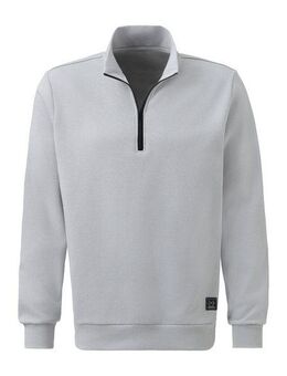 John Devin Sweatshirt Troyer mit schwarzem Reißverschluss am Kragen, aus Baumwoll-Mix