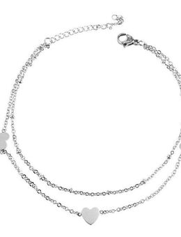 Adelia´s Fußkette Damen Fusskette / Fusskettchen Herz aus Edelstahl 24+5 cm