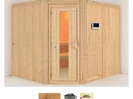 Karibu Sauna Marit, BxTxH: 231 x 196 x 198 cm, 68 mm, (Set) 9-kW-Ofen mit externer Steuerung