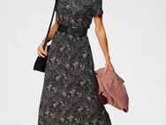 Laura Scott Sommerkleid wadenlang, geblümtes Design, aus Single Jersey, mit Stehkragen