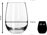 LIBBEY Gläser-Set Libbey Weinglas, 12er Set -STEMLESS-, Glas, 451 ml, hochwertig verarbeitet, im modernen Design