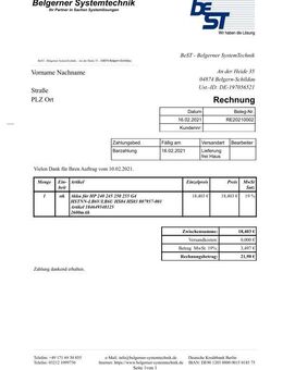 Fakturama Vorlagenerstellung - Belgern-Schildau