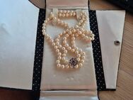 45cm x 2 = 90cm Zucht Perlen Kette lang 113 Perlen hochwertige Perlenkette für Damen - Wuppertal