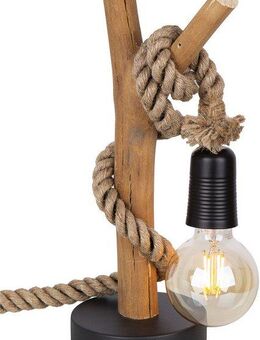 NOWA Tischleuchte NERIDA, ohne Leuchtmittel, Tischlampe/Holz/Hanf/naturgewachsen