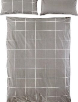 OTTO home Wendebettwäsche Nature in Gr. 135x200 oder 155x220 cm, Renforcé, 2 teilig, Bettwäsche in unregelmäßigem Karo-Muster