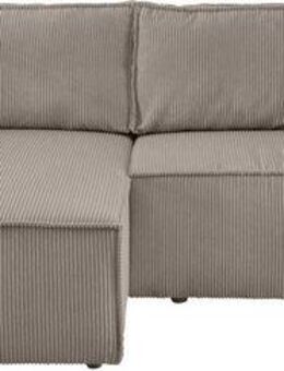 Home affaire Ecksofa SHERWOOD Schlafsofa 267 cm, L-Form, Schlaffunktion mit Bettkasten (210x136 cm), Cord, Vintage, Samtvelours