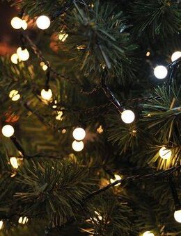 KONSTSMIDE LED-Lichterkette Weihnachtsdeko aussen, 160-flammig, LED Globelichterkette, runde Dioden, 160 warm weiße Dioden