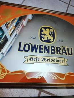 Spiegel Löwenbräu Hefe Weißbier 65 x 48 cm Holzrahmen - Verl