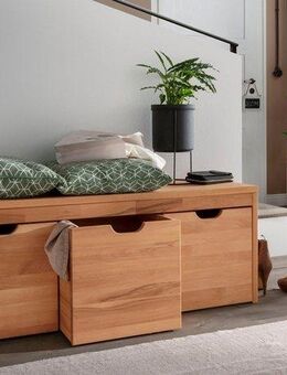 Home affaire Schuhbank Dura Schuhbank incl. Schubladen funktionell und stabil, Massivholz, Skandinavisches Design, Robust, stabil, FSC zertifiziert