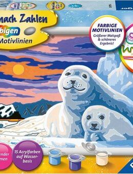 Ravensburger Malen nach Zahlen Niedliche Robben, Made in Europe