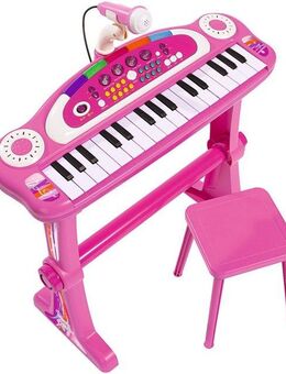 SIMBA Spielzeug-Musikinstrument My Music World Keyboard, pink, mit Hocker und Mikrofon