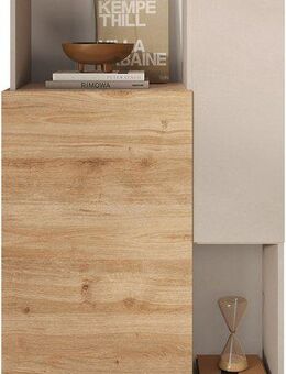 INOSIGN Highboard Monaco Höhe 154 cm, Stauraumschrank mit 2 Türen (4 Fächer) und 2 offen, Hohe, schmale Kommode – sanftes Schließen, edles Design, viel Platz