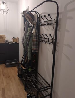 Garderobenständer+Bank/Schuhaufbew., schwarz - Berlin