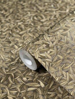 Glööckler Vliestapete, 3D-Optik, glänzend, schimmernd, (1 St), Blattmotiv, moderne Tapete für Schlafzimmer Wohnzimmer Küche