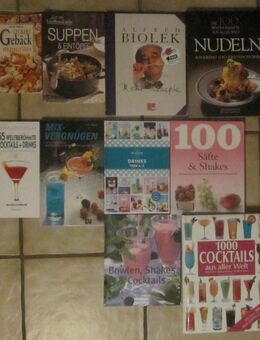 16 Back-, Getränke- und Kochbücher (z.B.: Alfred Biolek + Gebäck + Kartoffeln + Hackfleisch + Mix-Vergnügen + Nudeln + Suppen & Eintöpfe), je 1,- - München