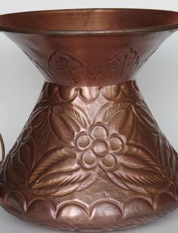 Kupfer-Gefäß (z.B als Vase) mit Relief, 2 Henkel, Handarbeit aus Italien - Münster