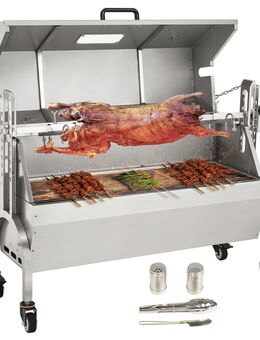 Premium Gewerbe Spanferkelgrill Lammgrill Edelstahl Drehspieß Höhenverstellbar in 4 Stufen 2 in 1 BBQ Grill Gastro Restaurant Foodtruck Imbiss - Wuppertal