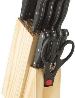 ECHTWERK Messerblock (14tlg), Basic Küchenmesser Set aus hochwertigem Klingenstahl, Griff schwarz