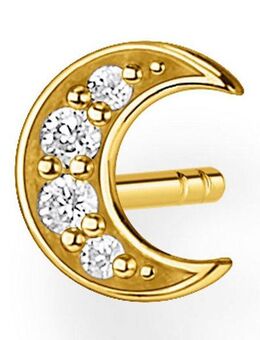 THOMAS SABO Single-Ohrstecker Mond pavé gold, Mond pavé silber, H2133-051-14, H2133-414-14, mit Zirkonia (synth)