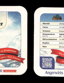 Angerwirts Weizen Alkoholfrei Pyraser Bierdeckel Bierfilz Coaster - Nürnberg
