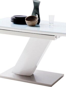 MCA furniture Esstisch Galina, TOPSELLER! (Esstisch, Tisch, OTTOs Choice), Bootsform in weiß mit Synchronauszug vormontiert, Sicherheitsglas
